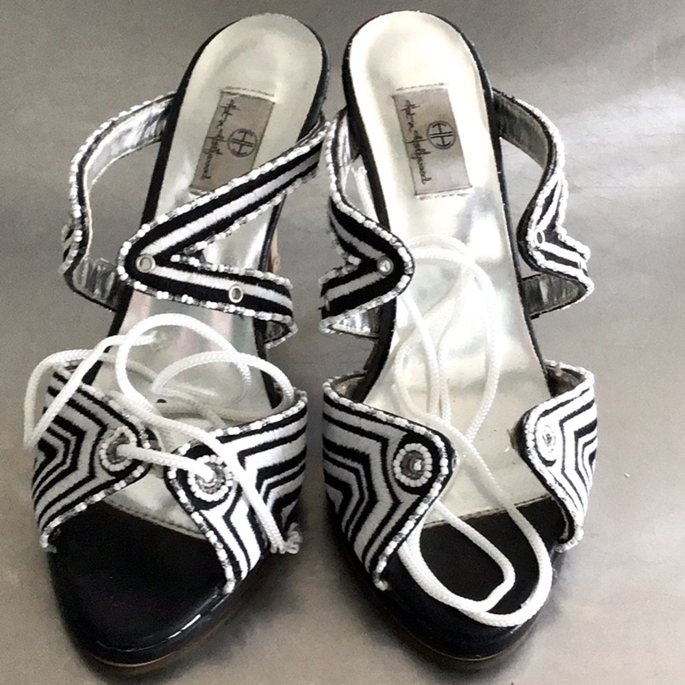 Hot in Hollywood, beaded sandals/heels.